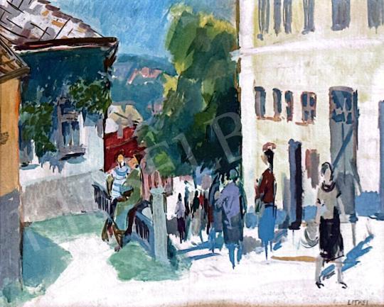 For sale Litkei, József - A walk in the small town 's painting