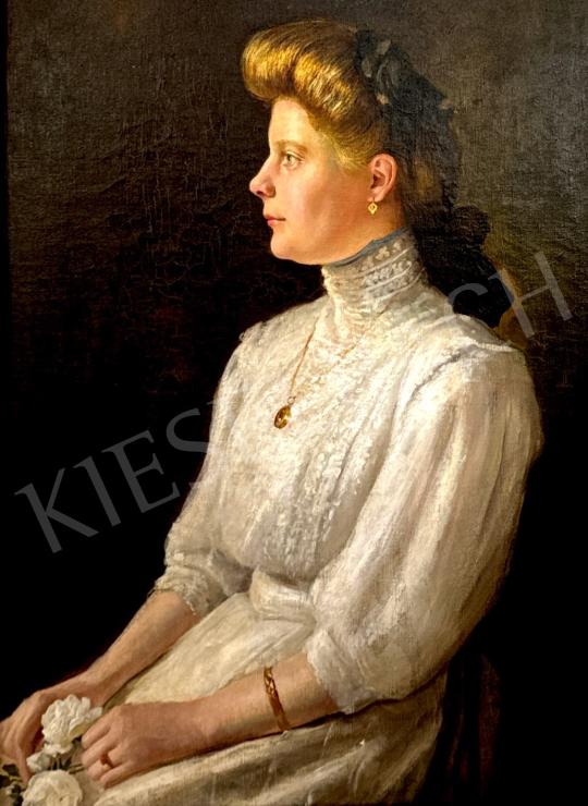 For sale Hatvany, Ferenc - Elegant lady with gold necklaces  's painting