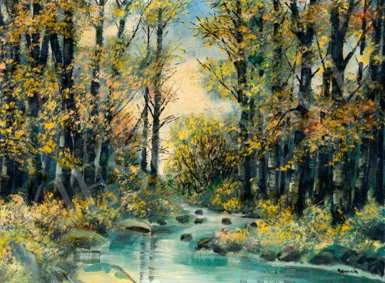 For sale  Jaszusch, Antal (Jasszus Antal) - Forest Interior with a Stream 's painting