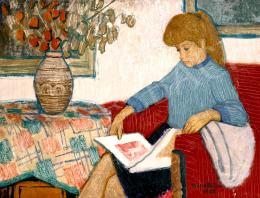  Czene, Béla jr. - Girl Reading in an Armchair, 1962  