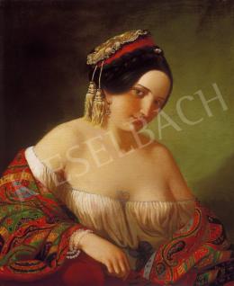 Ismeretlen festő, 1850 körül - Hölgy görög ruhában 
